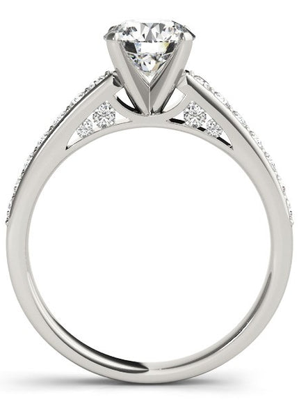 14k White Gold Single Row Prong Set Diamond Engagement Ring (1 3/8 cttw)