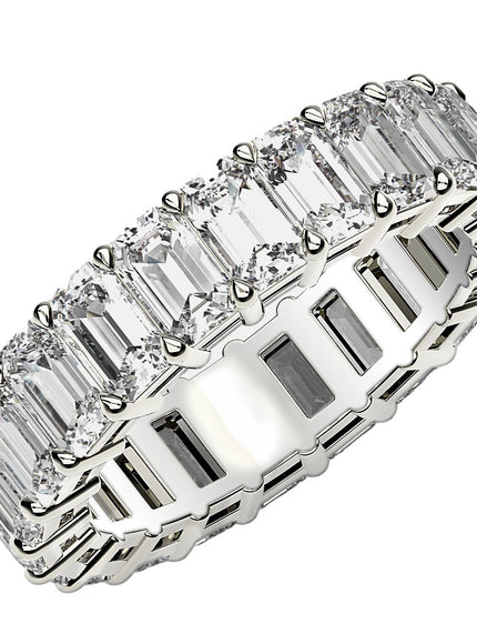 Emerald Cut Lab Grown Diamond Eternity Ring in 14k White Gold (6 cttw FG/VS2)