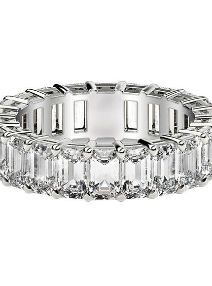 Emerald Cut Lab Grown Diamond Eternity Ring in 14k White Gold (6 cttw FG/VS2)