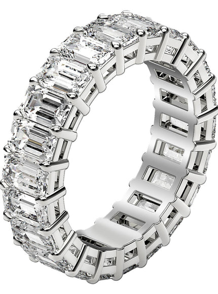 Emerald Cut Lab Grown Diamond Eternity Ring in 14k White Gold (6 cttw FG/VS2)
