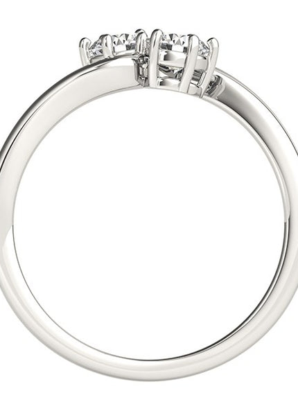 Solitaire Two Stone Diamond Ring in 14k White Gold (1/2 cttw)