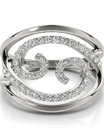Swirl Design Diamond Ring in 14k White Gold (1/2 cttw)