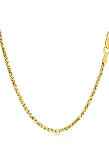 14k Yellow Gold Solid Round Box Chain 1.6 mm