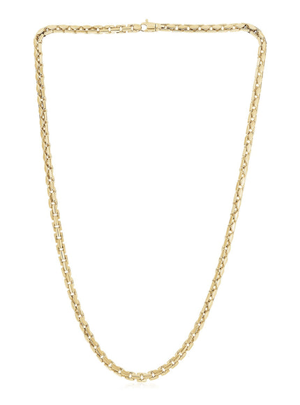 14k Yellow Gold High Polish Mens Fancy Box Necklace (5.0mm)
