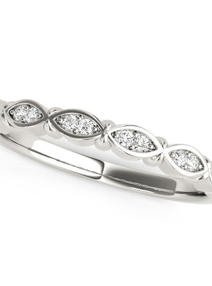 14k White Gold Unique Infinity Design Diamond Wedding Band (1/10 cttw)