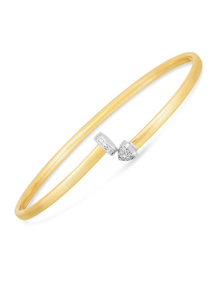 14k Two Tone Gold Diamond Hardware Bangle