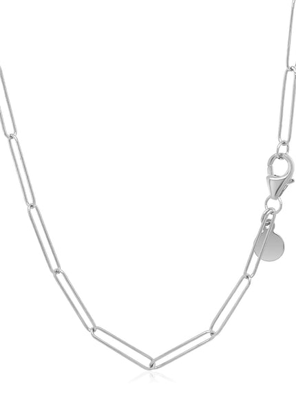 14k White Gold Wire Paperclip Chain (2.7mm)