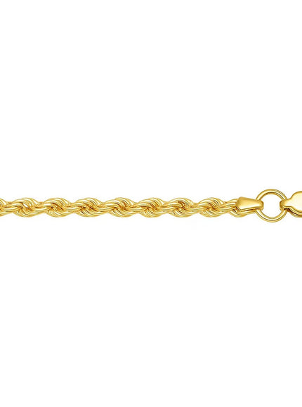 Lite Rope Chain Bracelet in 10k Yellow Gold (2.5 mm)