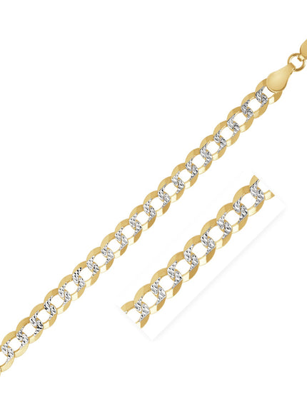 3.6 mm 14k Two Tone Gold Pave Curb Chain