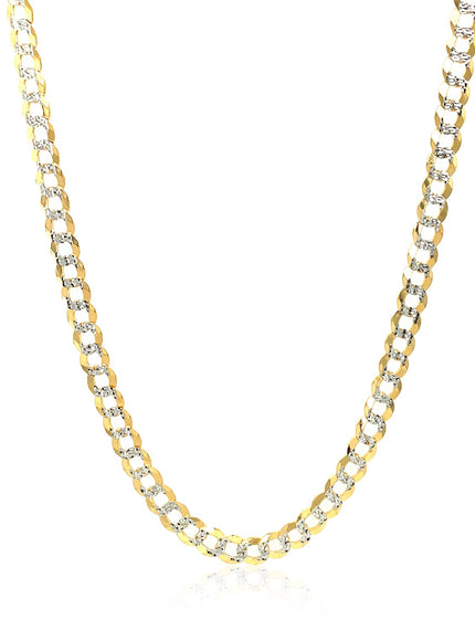 3.6 mm 14k Two Tone Gold Pave Curb Chain