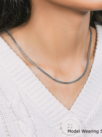 14k White Gold Solid Round Box Chain 2.5 mm