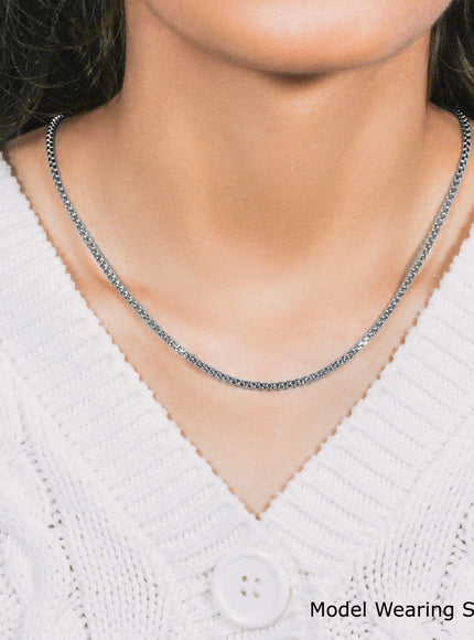 14k White Gold Solid Round Box Chain 2.5 mm