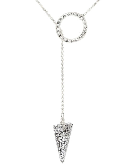 Dash Crystal Spike Lariat Necklace