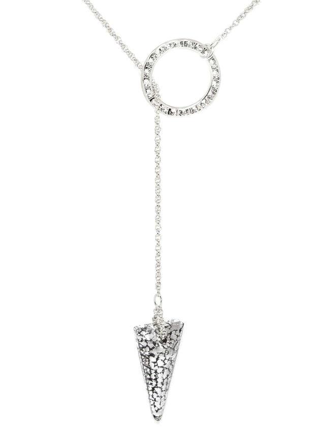 Dash Crystal Spike Lariat Necklace