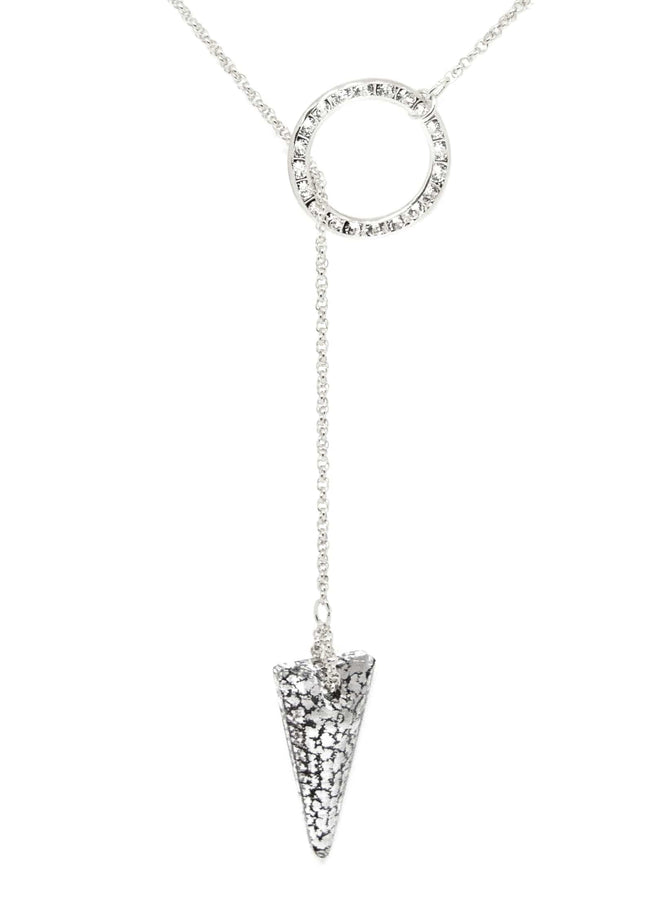 Dash Crystal Spike Lariat Necklace