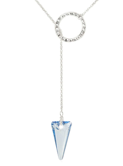 Dash Crystal Spike Lariat Necklace