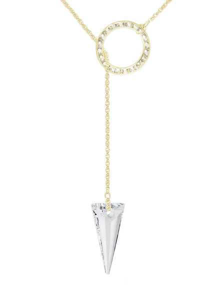 Dash Crystal Spike Lariat Necklace