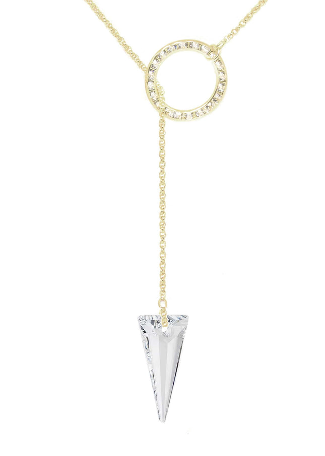 Dash Crystal Spike Lariat Necklace