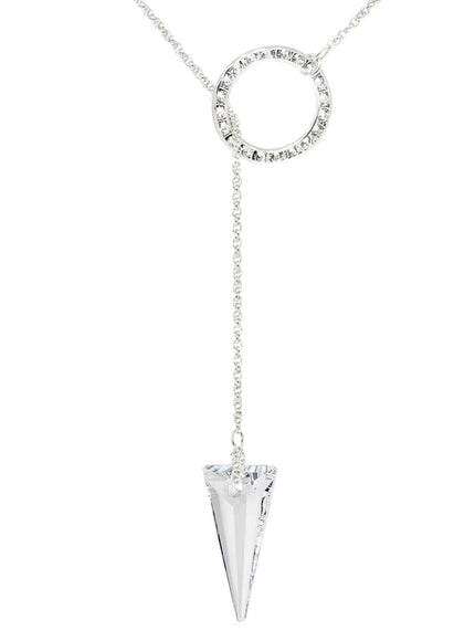 Dash Crystal Spike Lariat Necklace