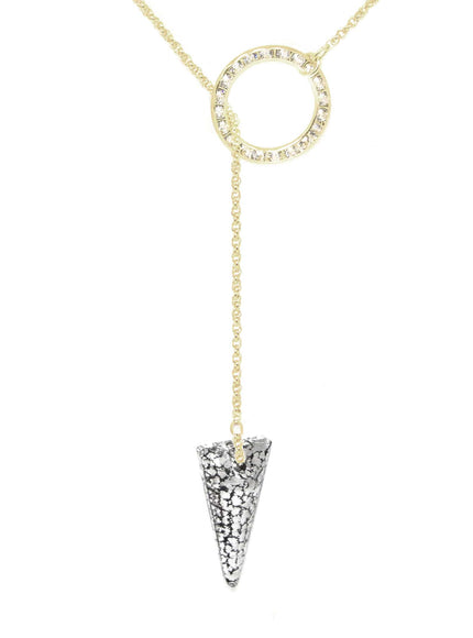 Dash Crystal Spike Lariat Necklace