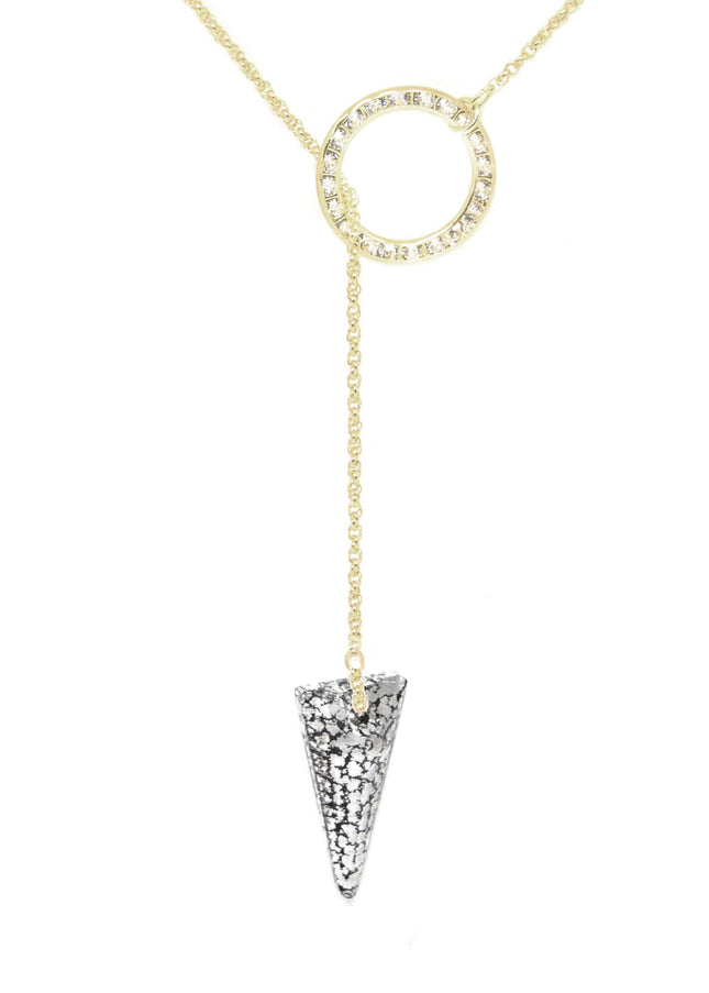 Dash Crystal Spike Lariat Necklace