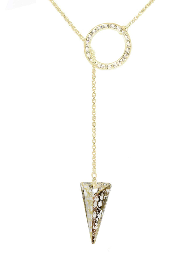 Dash Crystal Spike Lariat Necklace