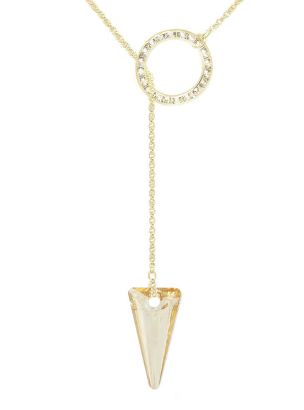 Dash Crystal Spike Lariat Necklace