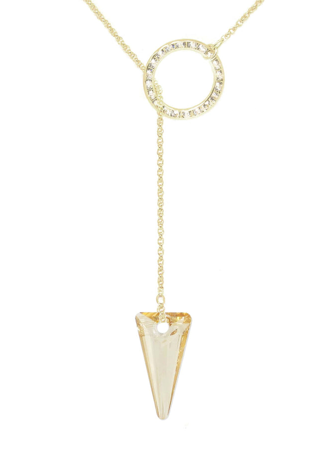 Dash Crystal Spike Lariat Necklace