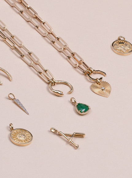 Zoe Lev Diamond Emerald Pendant