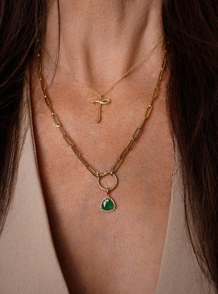 Zoe Lev Diamond Emerald Pendant