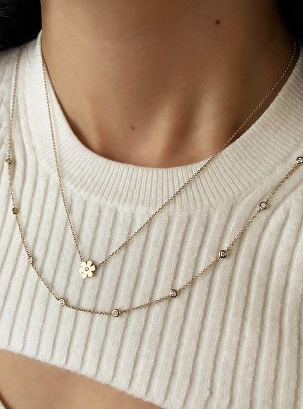 Zoe Lev Diamond Flower Necklace