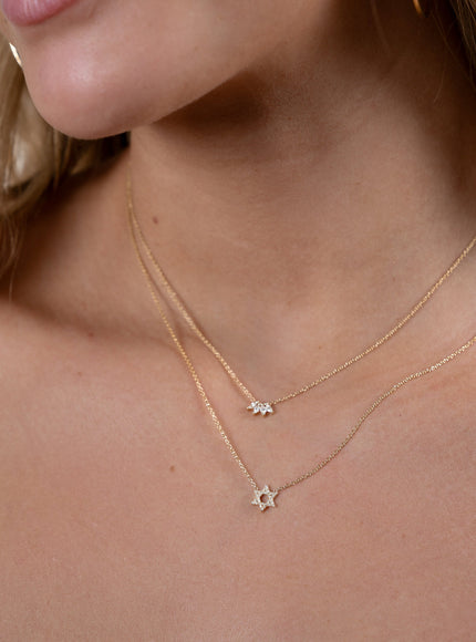 Zoe Lev Diamond Open Star of David Necklace