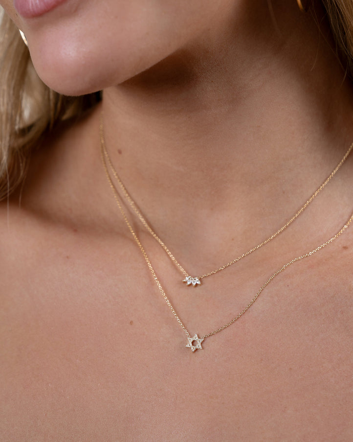 Zoe Lev Diamond Open Star of David Necklace