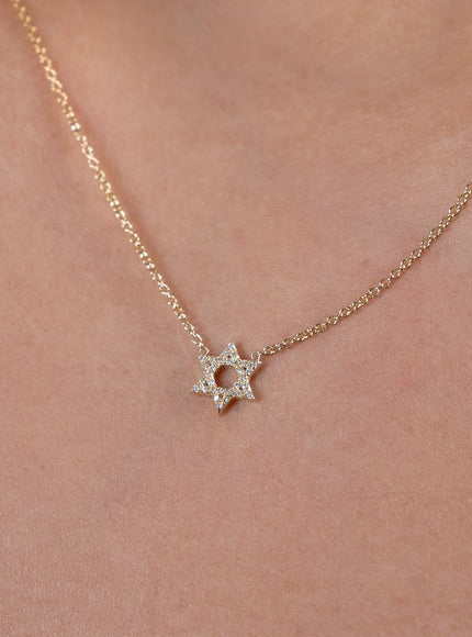 Zoe Lev Diamond Open Star of David Necklace