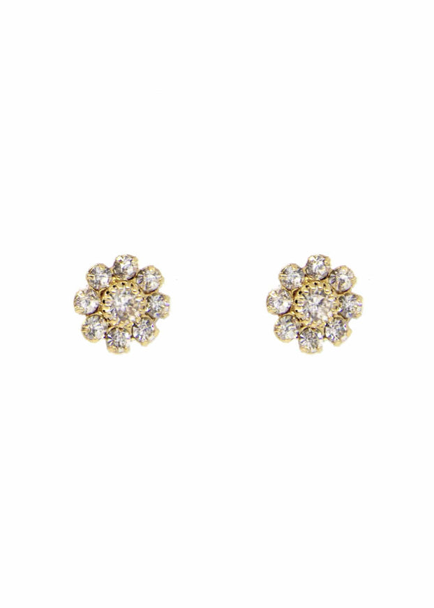 Ariel Taub Dolly Small Floral Crystal Stud Earrings