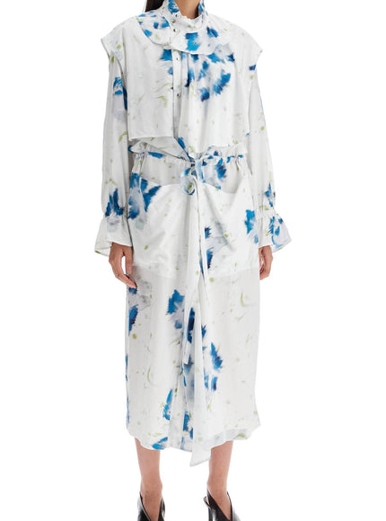 Lemaire printed dust coat with cape