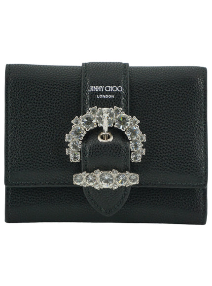 a black wallet with a ring on the front