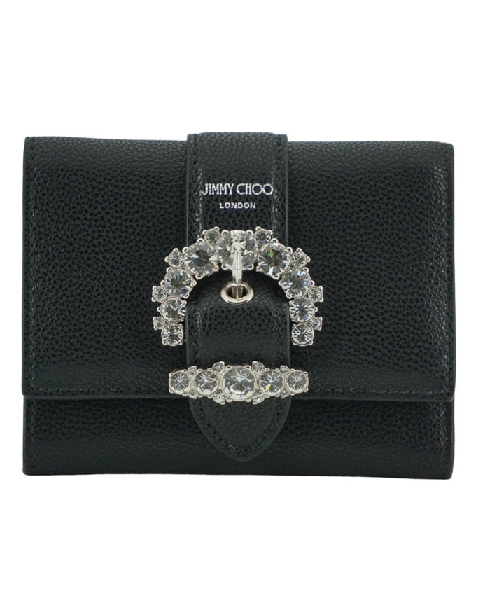 a black wallet with a ring on the front