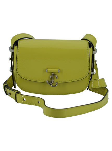 a yellow cross body bag on a white background