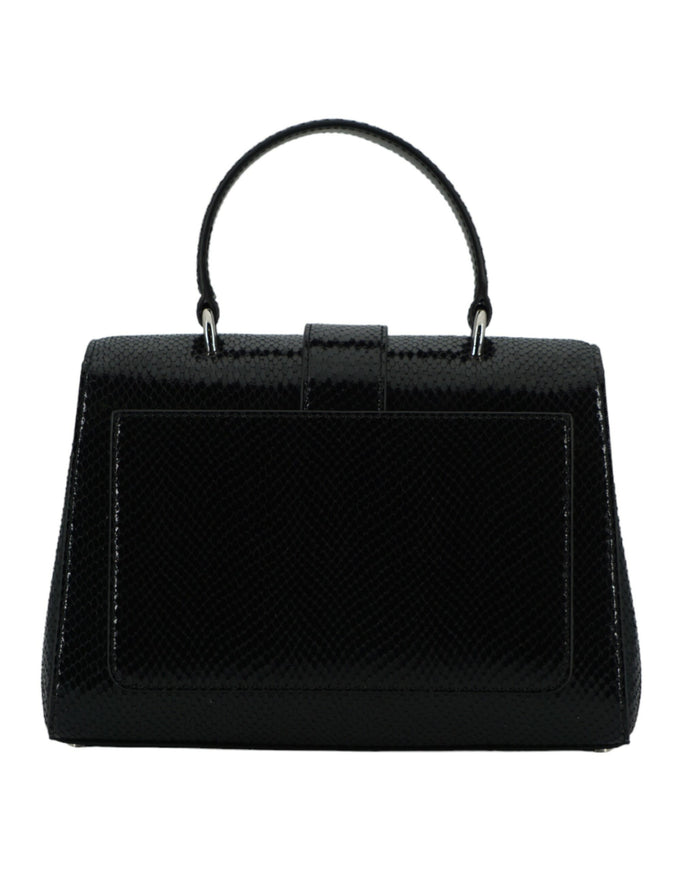 a black handbag on a white background