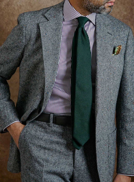 Elizabetta Foresta Silk Grenadine Tie, front detail