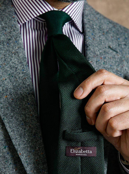 Elizabetta Foresta Silk Grenadine Tie, pattern detail