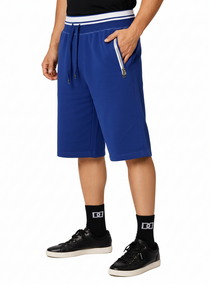 Dolce & Gabbana Blue Cotton Blend Bermuda Shorts