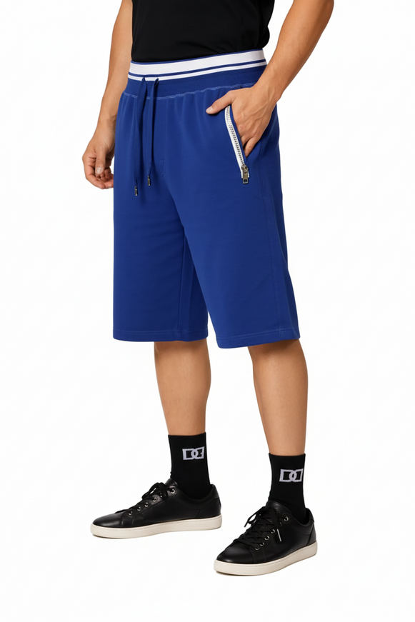 Dolce & Gabbana Blue Cotton Blend Bermuda Shorts