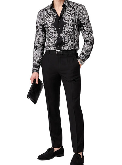 Dolce & Gabbana Baroque Floral Print Silk Shirt