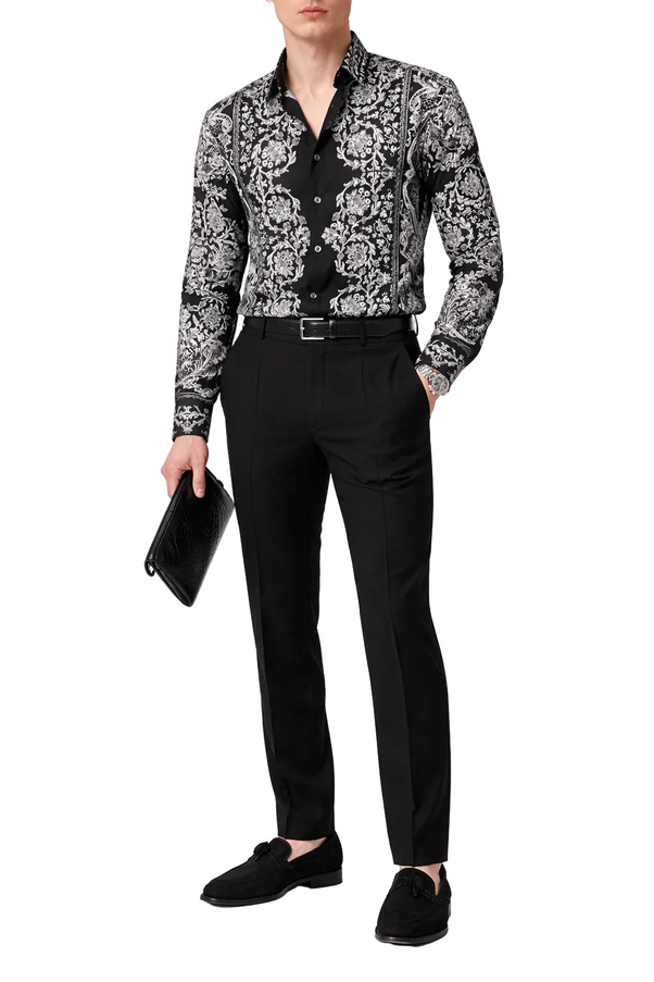 Dolce & Gabbana Baroque Floral Print Silk Shirt