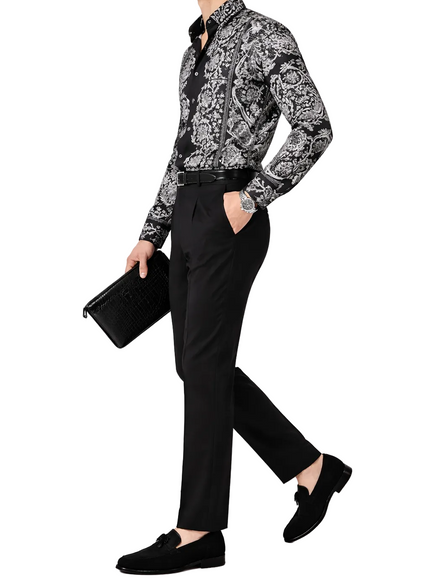 Dolce & Gabbana Baroque Floral Print Silk Shirt