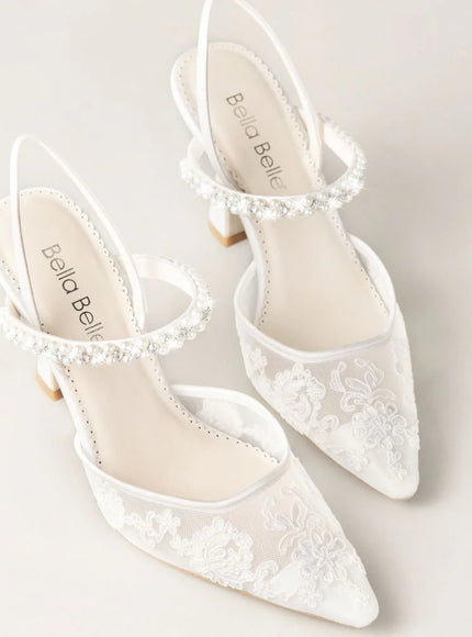 Bella Belle Daniela Lace Slingback Bridal Shoes
