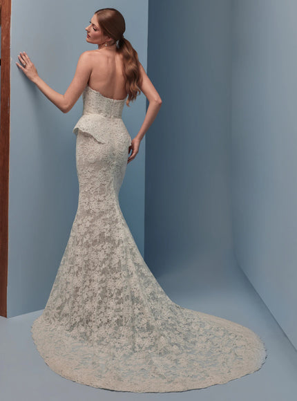 Lazaro Darby Alençon Lace Trumpet Wedding Gown