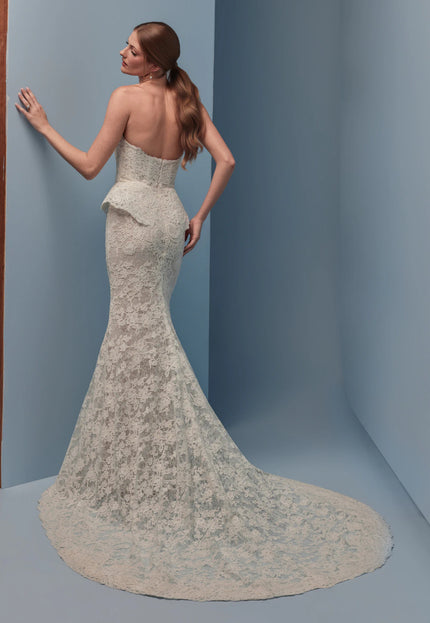 Lazaro Darby Alençon Lace Trumpet Wedding Gown